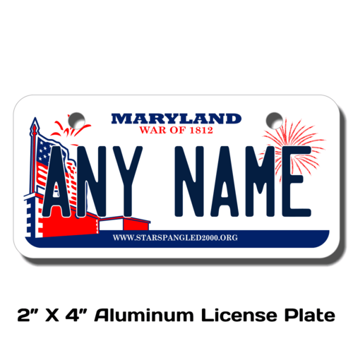 Personalized Maryland 2 X 4 License Plate 
