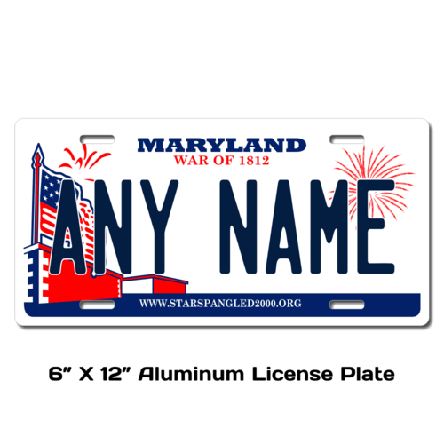 Personalized Maryland 6 X 12 License Plate  