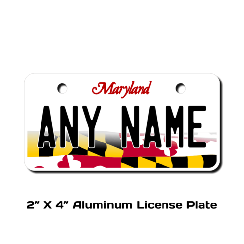 Personalized Maryland 2 X 4 License Plate 