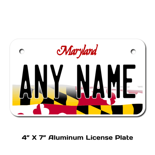 Personalized Maryland 4 X 7 License Plate