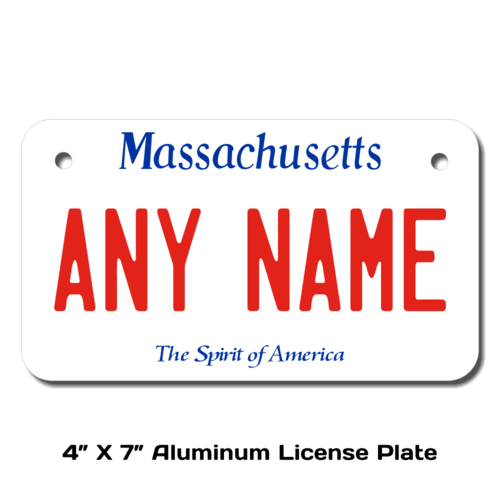Personalized Massachusetts 4 X 7 License Plate