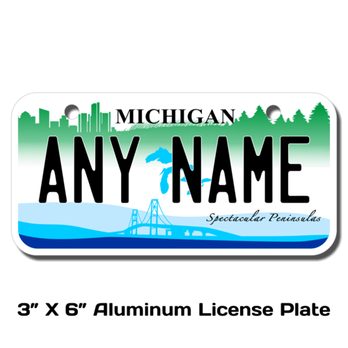 Personalized Michigan 3 X 6 License Plate 