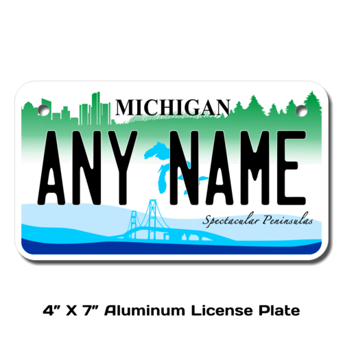 Personalized Michigan 4 X 7 License Plate