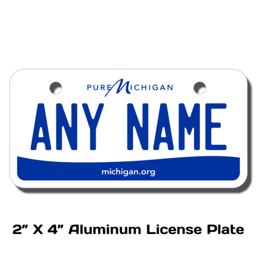 Personalized Michigan 2 X 4 License Plate 