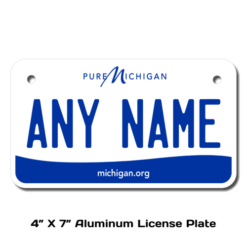 Personalized Michigan 4 X 7 License Plate