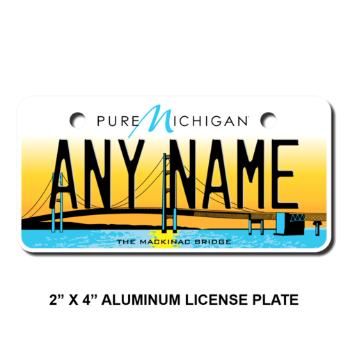 Personalized Michigan 2 X 4 License Plate 