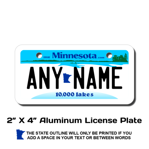 Personalized Minnesota 2 X 4 License Plate  