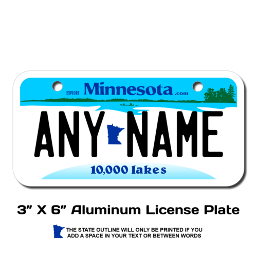 Personalized Minnesota 3 X 6 License Plate 