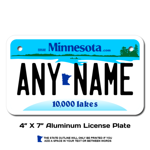 Personalized Minnesota 4 X 7 License Plate