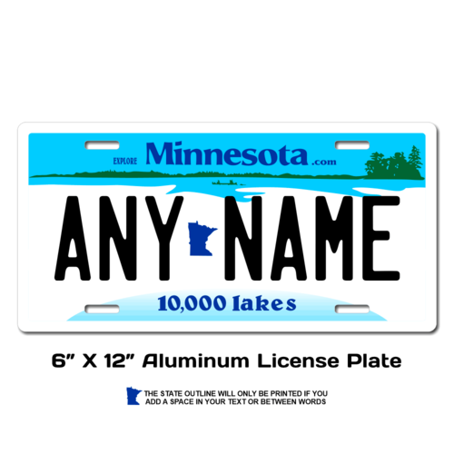 Personalized Minnesota 6 X 12 License Plate  