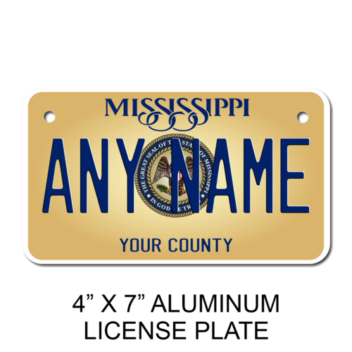 Personalized Mississippi 4 X 7 License Plate