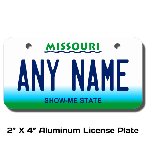 Personalized Missouri 2 X 4 License Plate 