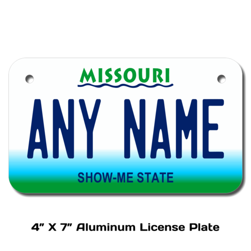 Personalized Missouri 4 X 7 License Plate