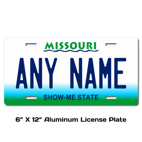 Personalized Missouri 6 X 12 License Plate  
