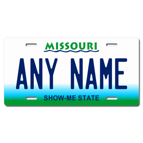 Personalized Missouri License Plate for Bicycles, Kid's Bikes, Carts, Cars or Trucks