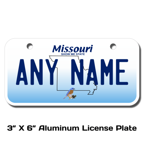 Personalized Missouri 3 X 6 License Plate 