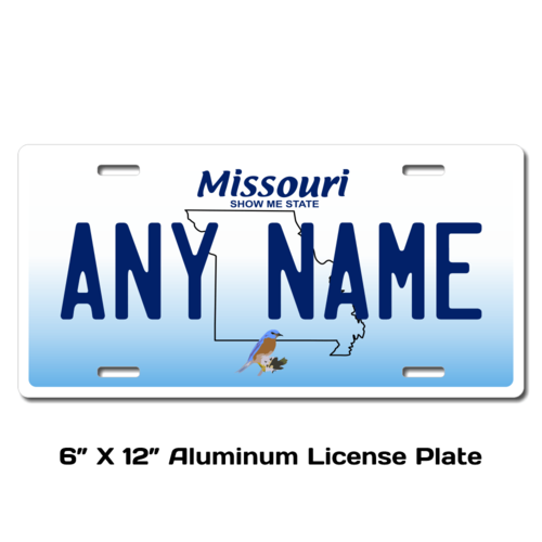 Personalized Missouri 6 X 12 License Plate   