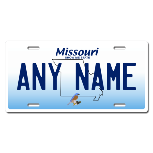 Personalized Missouri License Plate for Bicycles, Kid's Bikes, Carts, Cars or Trucks