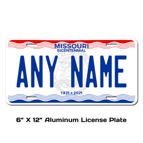 Personalized Missouri 6 X 12 License Plate   