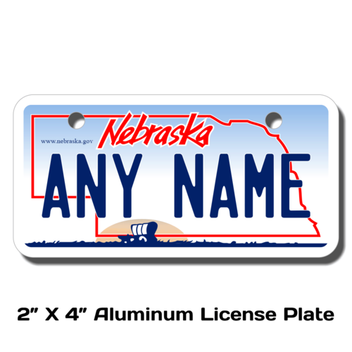 Personalized Nebraska 2 X 4 License Plate 