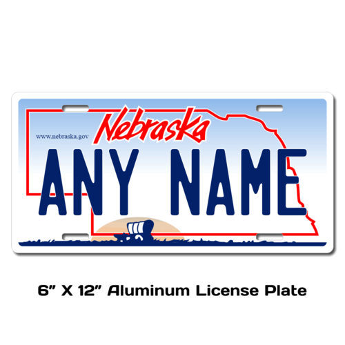 Personalized Nebraska 6 X 12 License Plate  