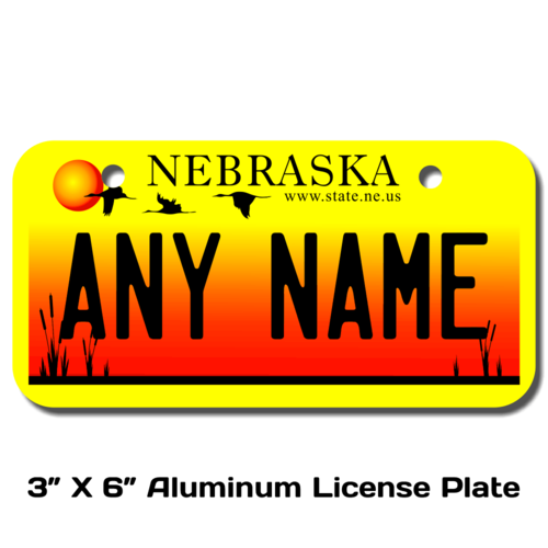 Personalized Nebraska 3 X 6 License Plate 