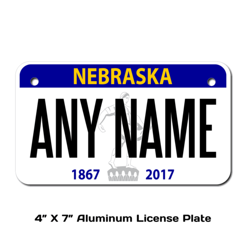 Personalized Nebraska 4 X 7 License Plate