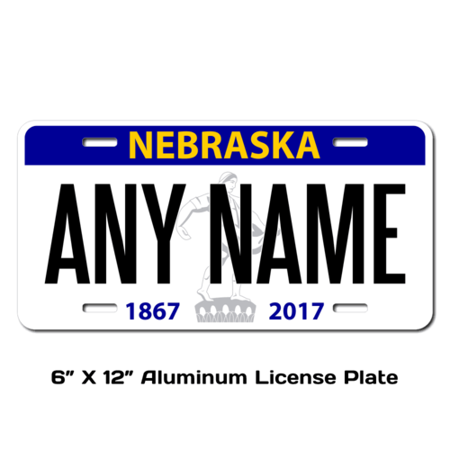 Personalized Nebraska 6 X 12 License Plate   