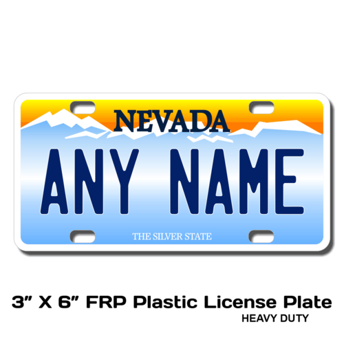 Personalized Nevada 3 X 6 Plastic License Plate 