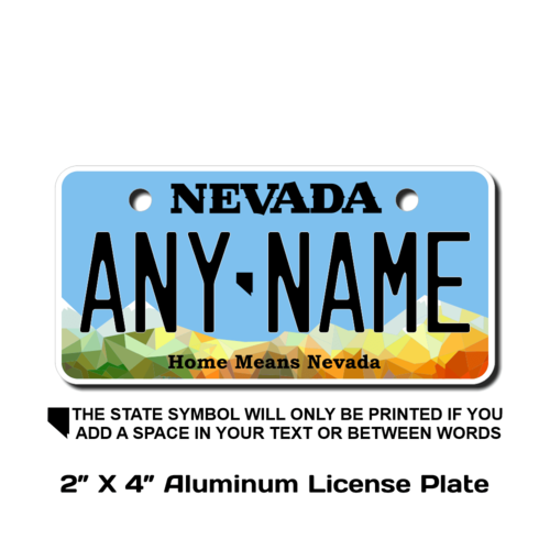 Personalized Nevada 2 X 4 License Plate 