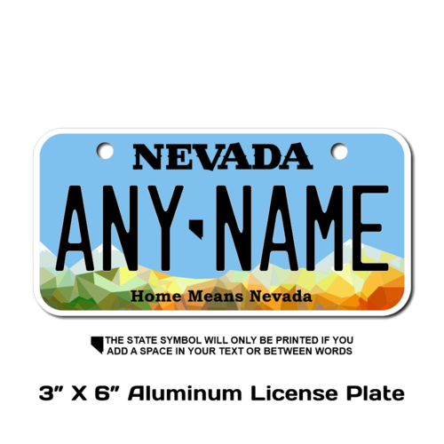 Personalized Nevada 3 X 6 License Plate 