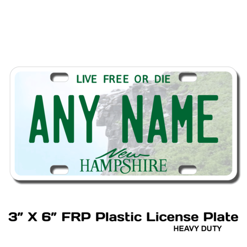 Personalized New Hampshire 3 X 6 Plastic License Plate 