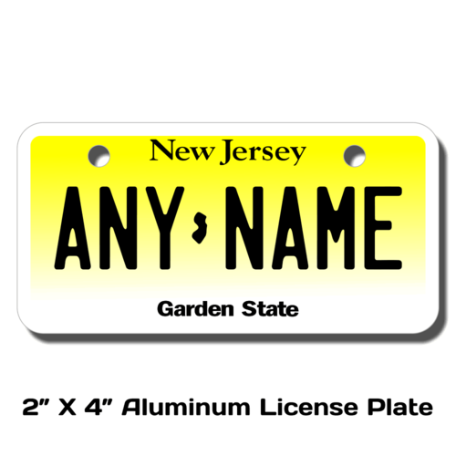 Personalized New Jersey 2 X 4 License Plate