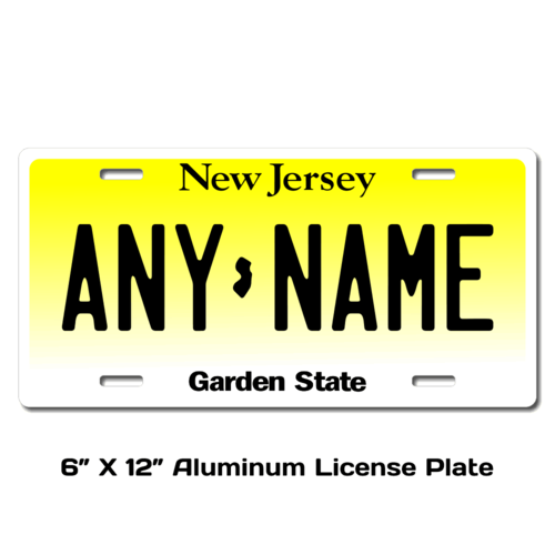 Personalized New Jersey 6 X 12 License Plate  