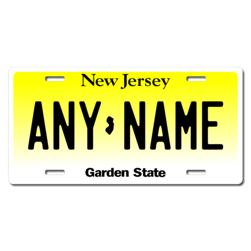 Personalized New Jersey License Plate for Bicycles, Kid's Bikes, Carts, Cars or Trucks
