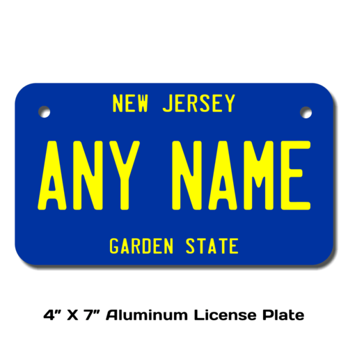 Personalized New Jersey 4 X 7 License Plate