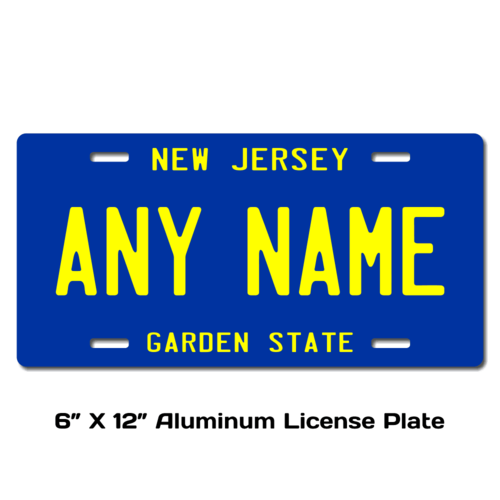 Personalized New Jersey 6 X 12 License Plate 