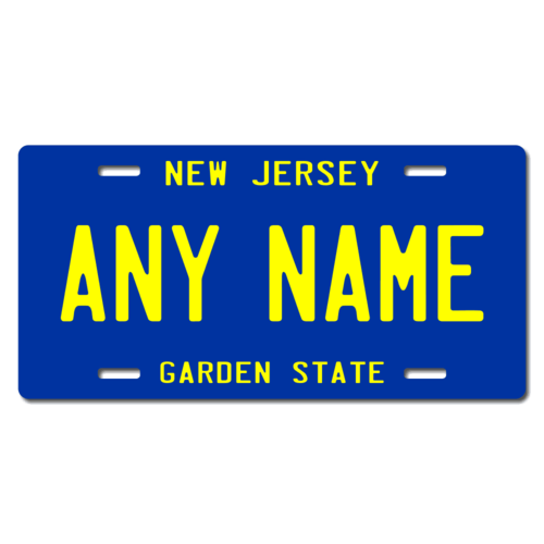 Personalized New Jersey License Plate for Bicycles, Kid's Bikes, Carts, Cars or Trucks Version 2