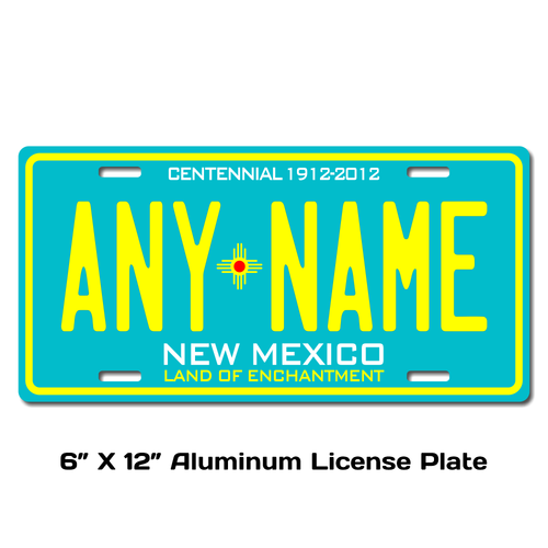 Personalized New Mexico 3 X 6 Plastic License Plate  