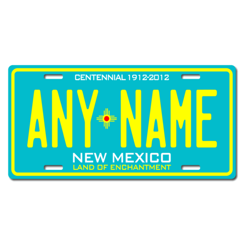 Personalized New Mexico License Plate for Bicycles, Kid's Bikes, Carts, Cars or Trucks Version 3
