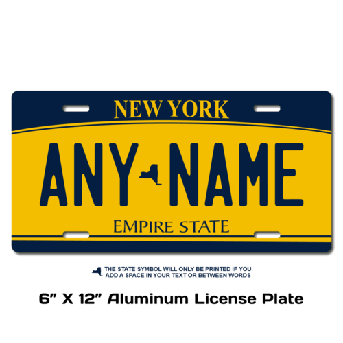 Personalized New York 6 X 12 License Plate   