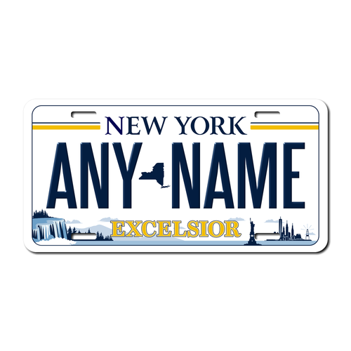 Personalized New York 6 X 12 License Plate   