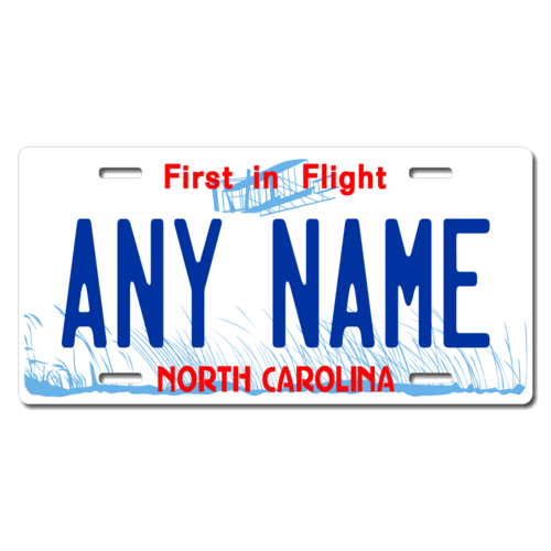 Personalized North Carolina License Plate for Bicycles, Kid's Bikes, Carts, Cars or Trucks