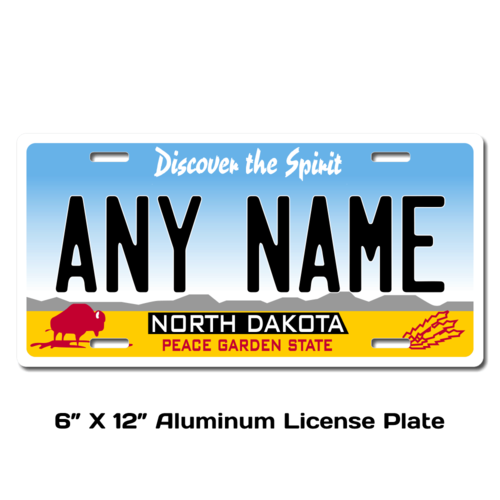 Personalized North Dakota 6 X 12 License Plate  
