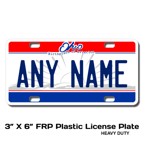 Personalized Ohio 3 X 6 Plastic License Plate