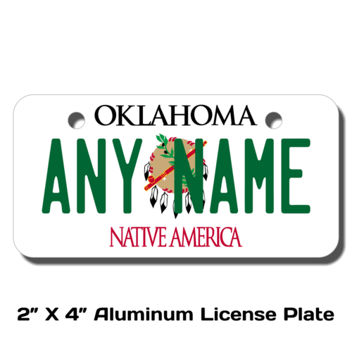 Personalized Oklahoma 2 X 4 License Plate 