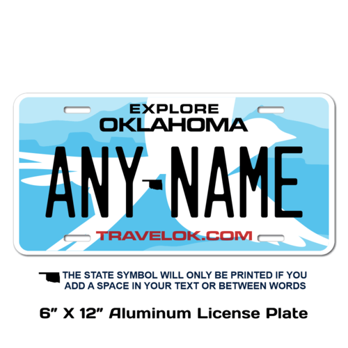 Personalized Oklahoma 6 X 12 License Plate 