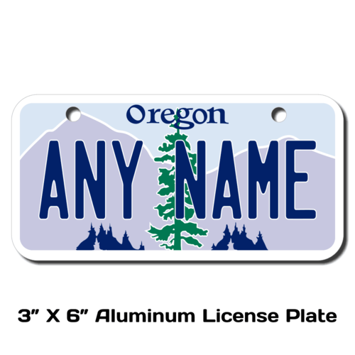 Personalized Oregon 3 X 6 License Plate 