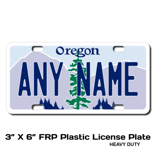 Personalized Oregon 3 X 6 Plastic License Plate 
