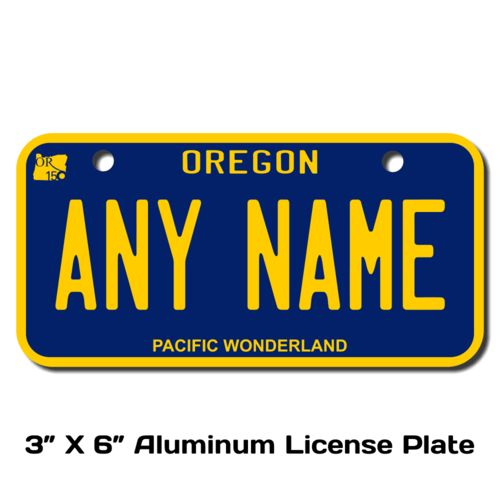 Personalized Oregon 3 X 6 License Plate 